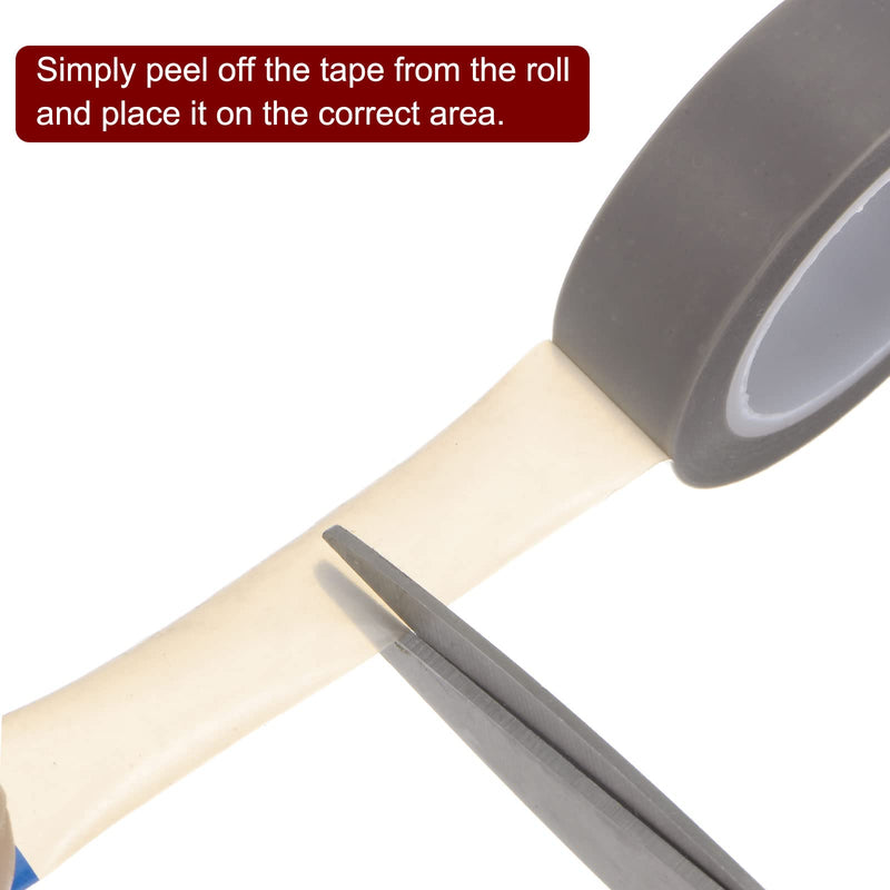 HARFINGTON PTFE Film Tape Roll, 0.5" x 33 ft High Temperature Tape 0.08mm Thickness with Single Side Adhesive for Vacuum Sealer Machine, Hand Impulse Sealers, Gray