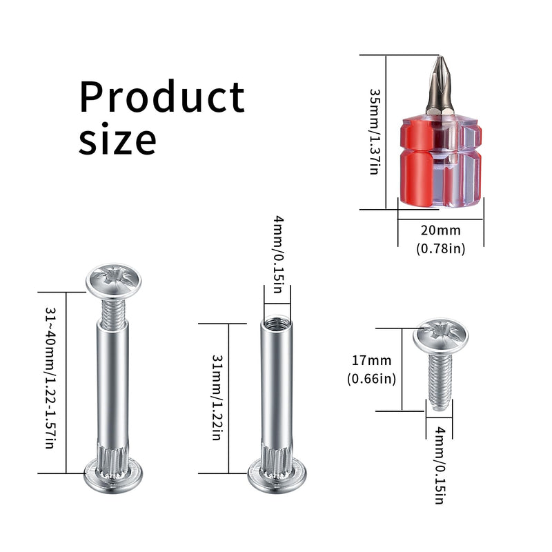 Furniture Joint Connector Bolt & Sleeve Cap Nuts, 130 Pcs Furniture Screws Connectors with Binding Barrels, Cabinet Panel Connector Screws with Philips Head Screws for Wood Cupboard Bed