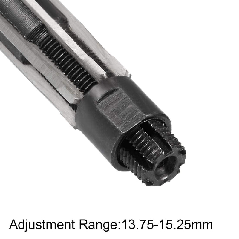 [Australia - AusPower] - uxcell Adjustable Hand Reamer 13.75-15.25mm High Speed Steel H8 6 Straight Flutes Milling Cutter Tool Metric Reaming Drill Bit for Metal 