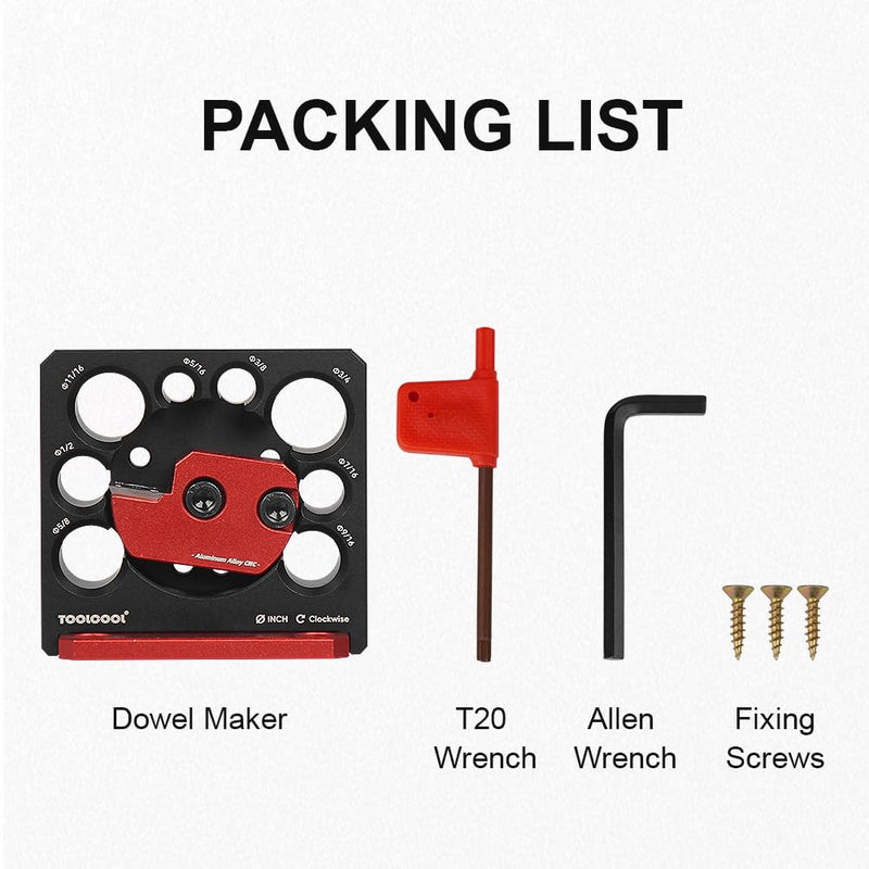 [Australia - AusPower] - Toolcool Electric Drill Carbide Inserts Dowel Maker High Speed Cutter Plate (Imperial 8 Holes) Imperial 