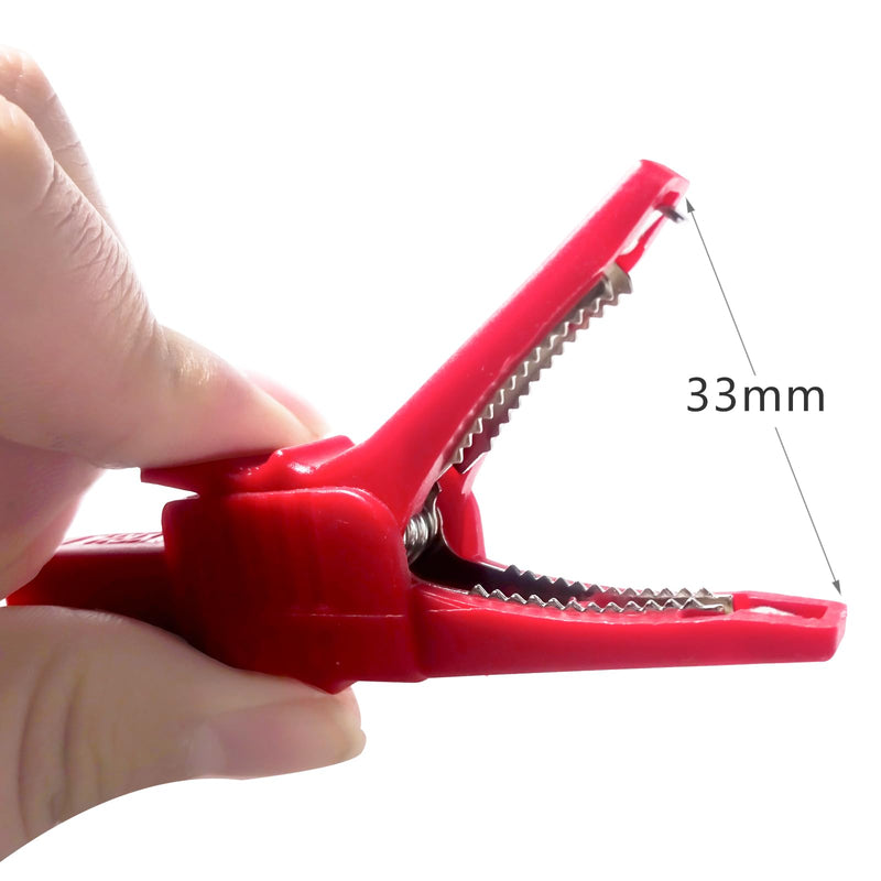 Goupchn 10PCS Heavy Duty Alligator Clips Crocodile Clips, Red+Black | Full Insulated Safe Crocodile Clips, 4mm Female Banana Jack Socket, Automotive Car Battery Electrical Testing
