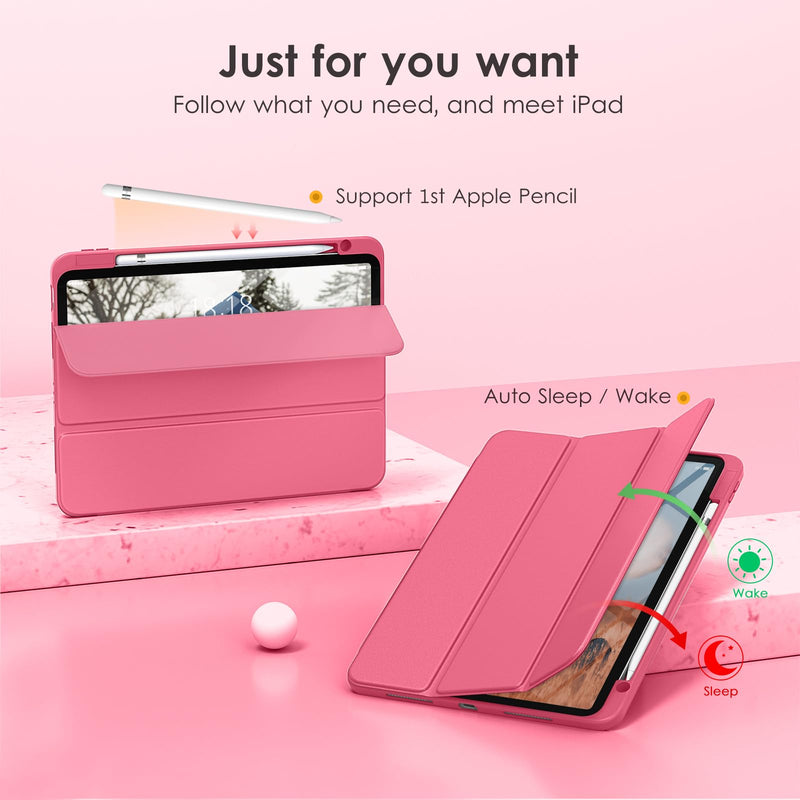 [Australia - AusPower] - DTTOCASE for iPad 10th Generation Case 2022, 10.9 Inch Case with Clear Transparent Back and TPU Shockproof Frame Cover [Built-in Pencil Holder, Support Auto Sleep/Wake] -Watermelon Watermelon 