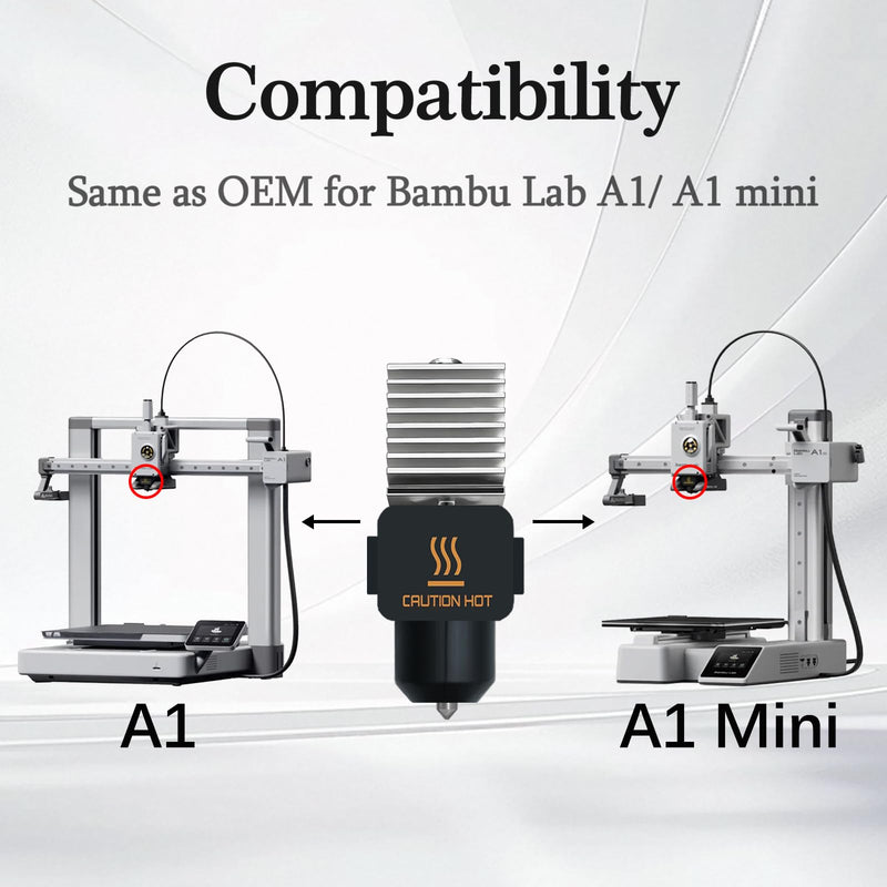 2Pcs 0.4mm Hotend Kit for Bambu Lab A1/A1 Mini, Stainless Steel Integrated Design, High-Precision A1 Nozzle Set with 4 Silicone Socks, Compatible with Bamboo A1 3D Printer, 3D Printer Accessories