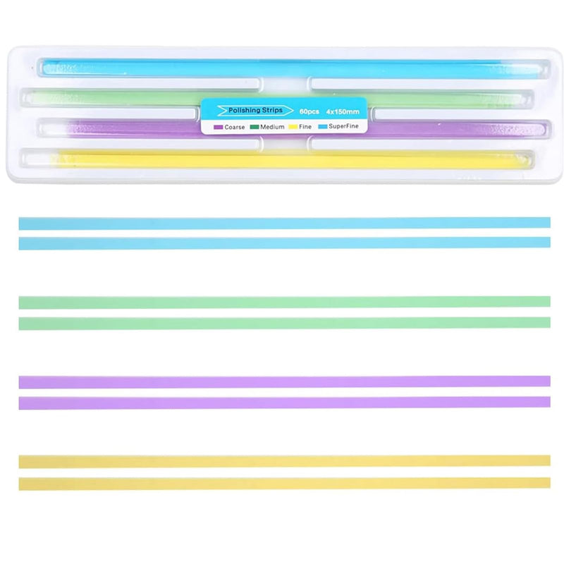 [Australia - AusPower] - Dental Polishing Strips Teeth Sanding Grinding Polisher Materials Oral Cleaning Tool Pack of 120Pcs 4 Colors 