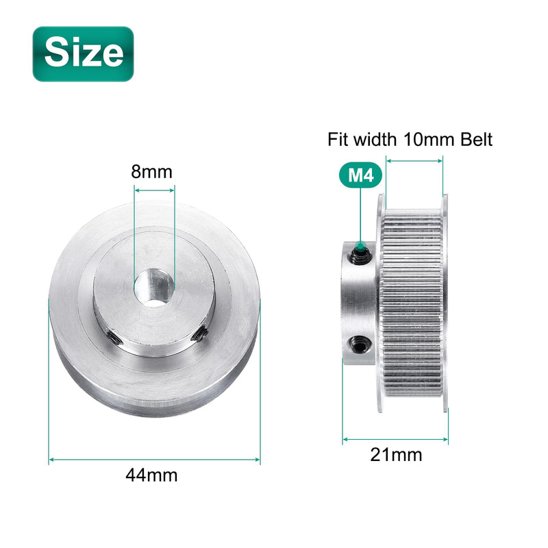 [Australia - AusPower] - uxcell 4pcs GT-2 60T Pulley Synchronous Wheel 8mm Bore, Aluminum Timing Pulley 60 Teeth, Fit Width 10mm Timing Belt for 3D Printer CNC Machine 