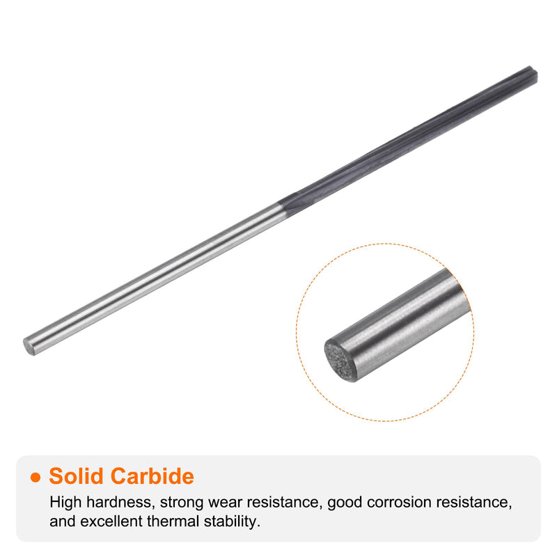 [Australia - AusPower] - Carbide Chucking Reamer 0.064"(1.626mm) Dia Straight Flute Straight Shank Machine Reamer Tool for Metal and Lathes CNC Machining Centers, Black 0.064" 