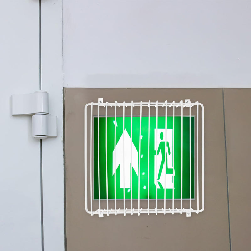 OSALADI Emergency Light Safety Barrier Wire Guard 13X13X3.14In Exit Sign Protective Cover Impact Resistant Animal Intrusion Prevention Indoor Outdoor