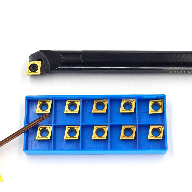 [Australia - AusPower] - OSCARBIDE 5/8'' x 8''Indexable Boring Bar with 10 Pieces Carbide Inserts CCMT09T304(CCMT32.5) Right-Hand Sclcr Boring Bar,1 Piece 