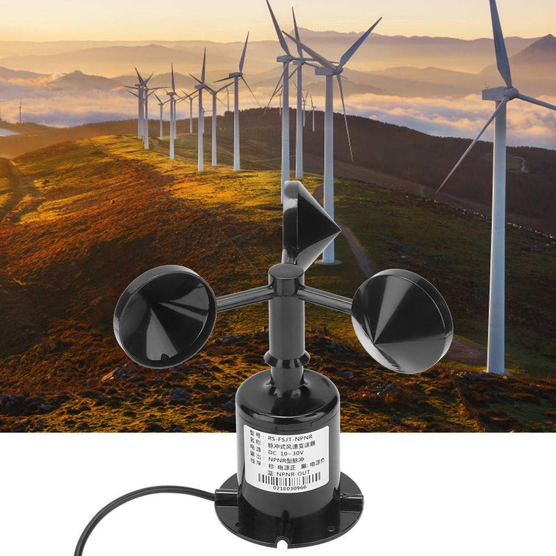 [Australia - AusPower] - Mumusuki 0-70 m/s Ambient Signal Output Pulse Type Carbon Wind Speed Sensor Anemometer Three Cups Transmitter Wind Speed Sensor Anemometer 