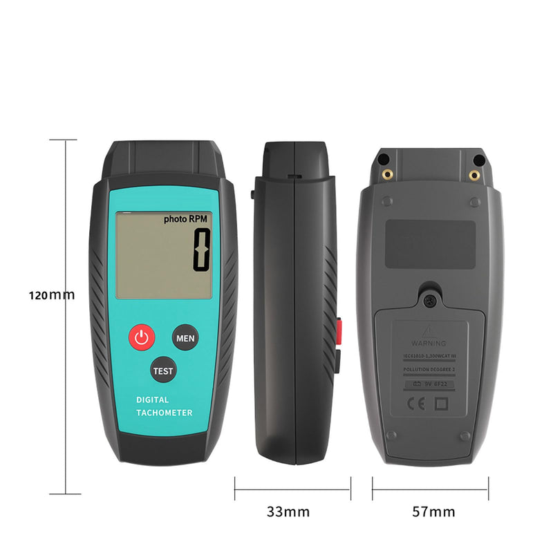 [Australia - AusPower] - Non Contact RPM Tachometer with Large LCD Display for Precision RPM Measurement, 10 to 99,999 RPM Laser Photo Digital Tachometer RPM Gauge Meter with Reflection Tapes, MAX/MIN/LAST and Memory Function 