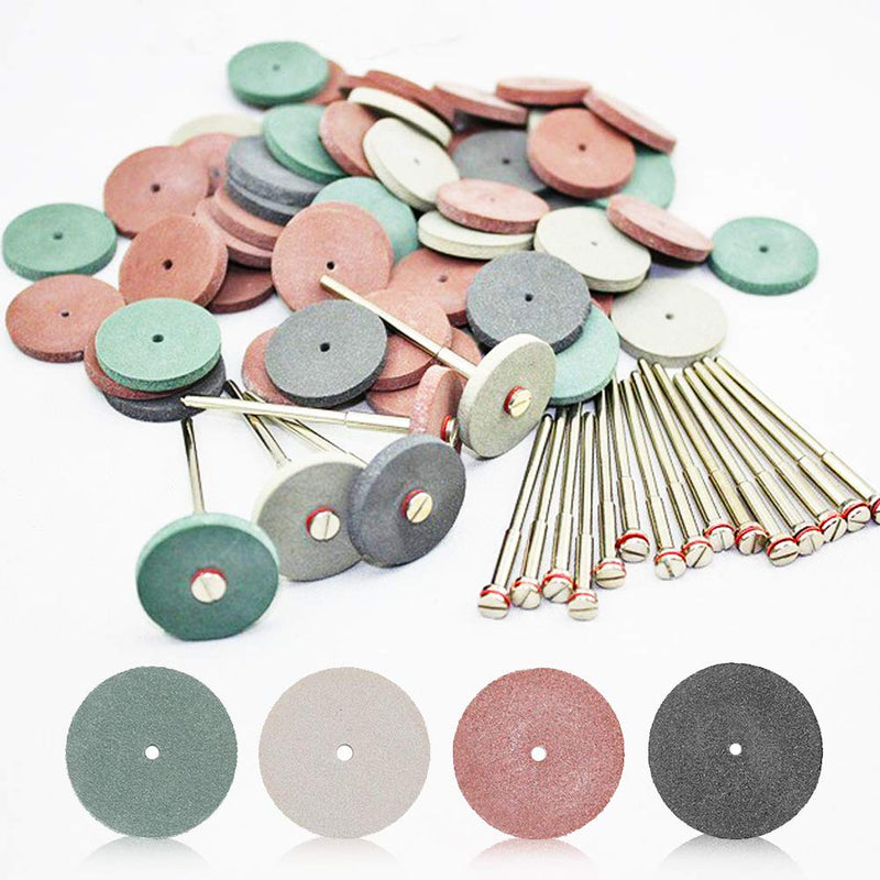 [Australia - AusPower] - SaferCCTV 40Pcs Silicone Rubber Polishing Wheels, Polishing Wheels Kit with 12Pcs Mandrel Shank for Jewelry, Dental Lab, Rotary Tool, 4 Colors 