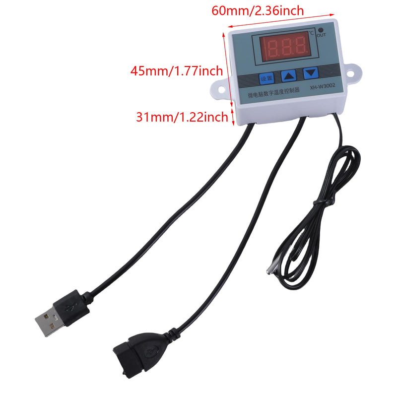 [Australia - AusPower] - USB 5 V Temperature Control Cable Digital Temperature Thermostat for Cooling Fans and Blowers with Adjustable Ranges -50~110°C 