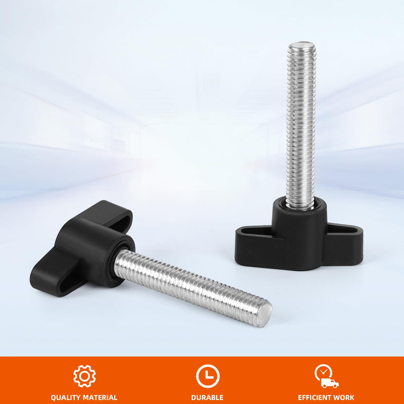 [Australia - AusPower] - M6 x 40mm Z Type Handle Thumb Screws Plastic Head Mechanical Handle Bolts T-Shaped Wing Adjustable Knobs Carbon Steel, 5 PCS M6 x 40mm 