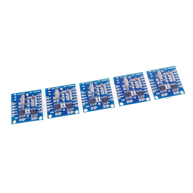 [Australia - AusPower] - ANGEEK Pack of 5 Tiny DS1307 I2C RTC DS1307 24C32 Time Clock Module for Arduino 