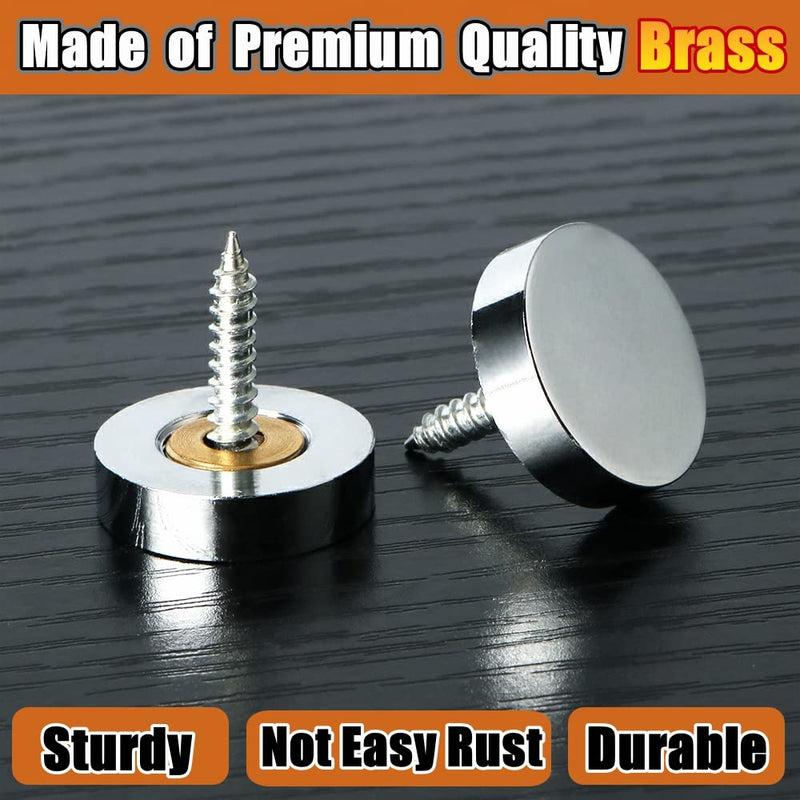 [Australia - AusPower] - Alise Brass Screw Covers Caps,Decorative Mirror Screws Cap Nails,16mm Dia Upholstery Screws Head Covers,ZS007-20P Chrome Finish,Pack of 20 15.5mm 