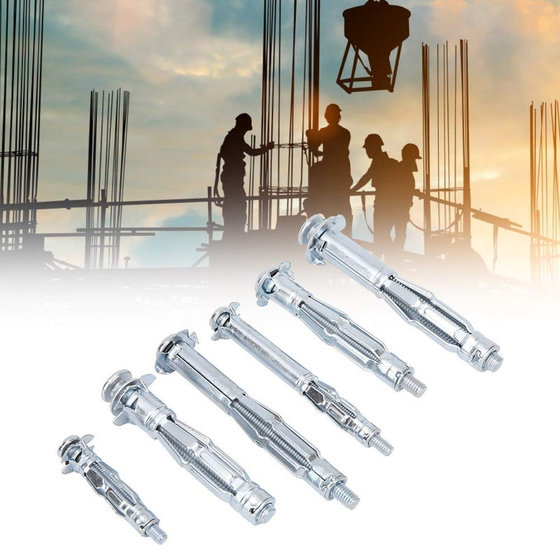 [Australia - AusPower] - Walfront 42PCS M4~M6 Stainless Steel External Hex Expansion Bolt Plasterboard Screw Combination Kit Hand Tool Accessory for Industry, Expansion Series 