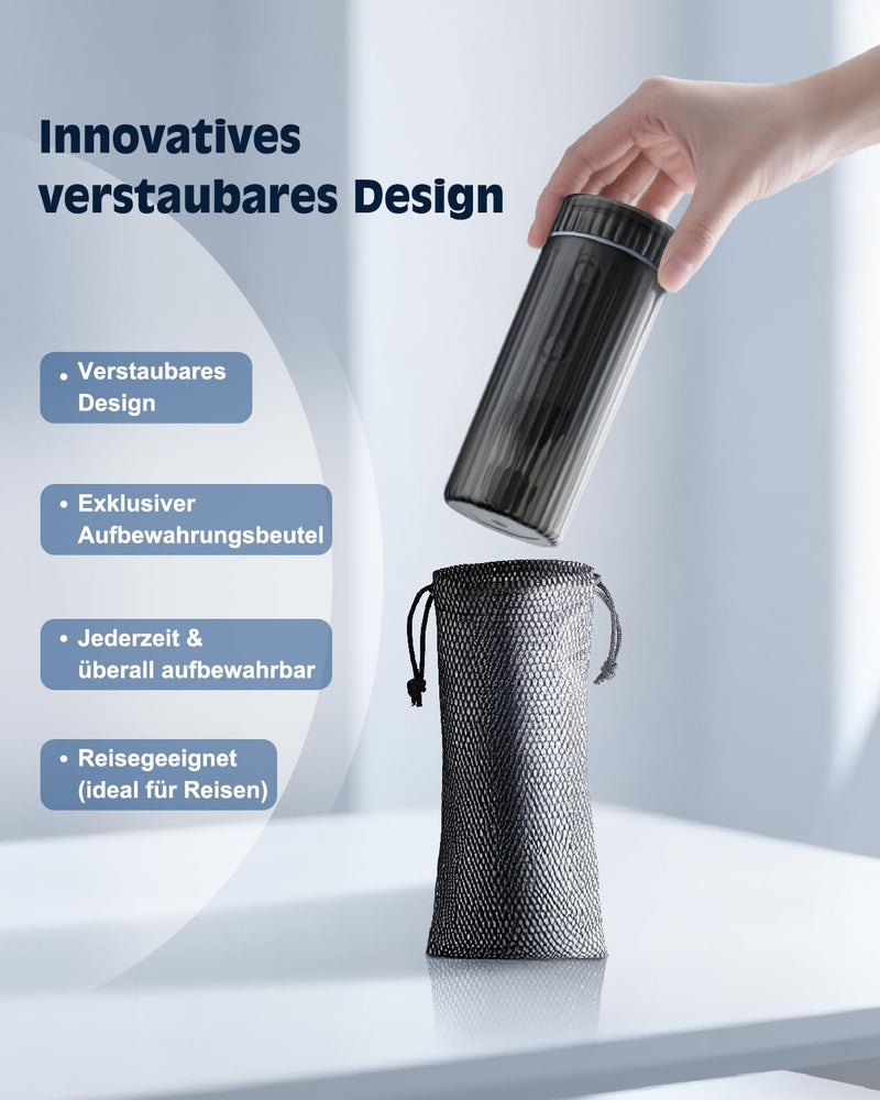 Nasal Irrigation System: Wireless Nose Washer to Relieve Sinus Discomfort, Nose Care, Electric Neti Jug with 4 Tips, 30 Nose Wash Salt Packages (Black) Black