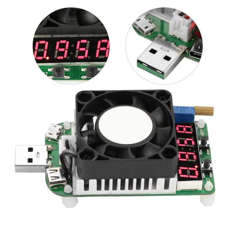 [Australia - AusPower] - Akozon USB Load Tester Module USB Energy Meter Tester Electronic Load LD25 USB Electronic Load Digital Display Battery Test Adjustable Resistance Voltage Current Meter 
