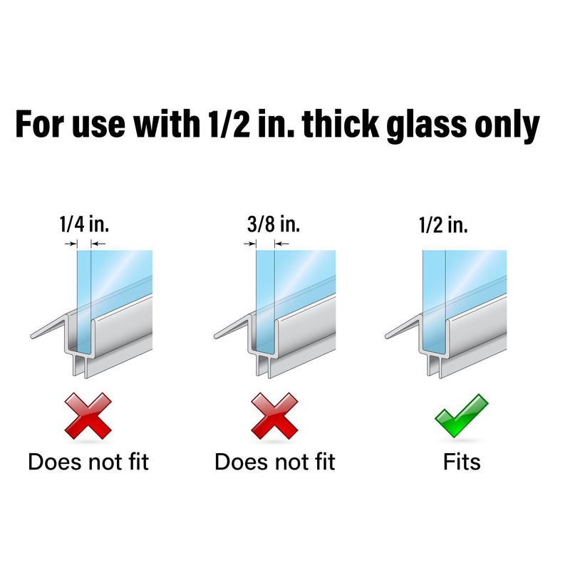 [Australia - AusPower] - Prime-Line M 6259 Frameless Shower Door Bottom Seal for 1/2 in. Thick Glass Doors, Dual Flap and 45 Degree Drip Guard, 36 in., Clear Vinyl (Single Pack) 1/2 in. 