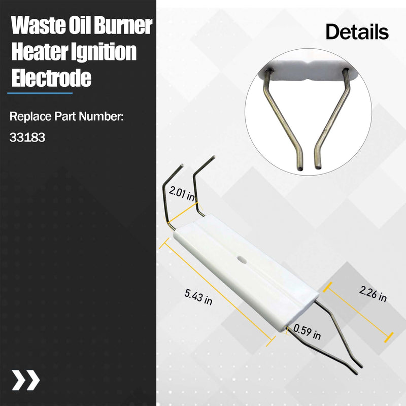 [Australia - AusPower] - 33183 Burn Burners Single Piece Electrode Fit for Clean Burn CB 500 Series Waste Oil Furnaces, Waste Oil Burner Heater Ignition Electrode Replace 70370 