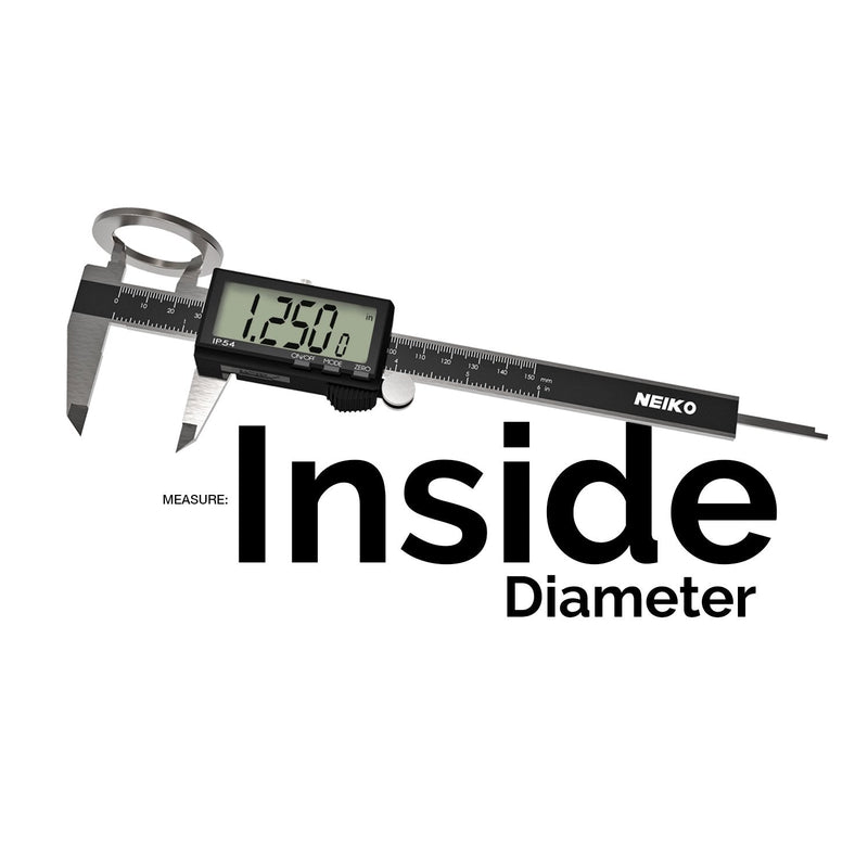 [Australia - AusPower] - NEIKO 01401A 6-Inch Electronic Digital Caliper, Stainless Steel, Extra Large LCD Screen, Measurement Conversions for Inches, Millimeters, and Fractions 6 Inch, XL Screen 