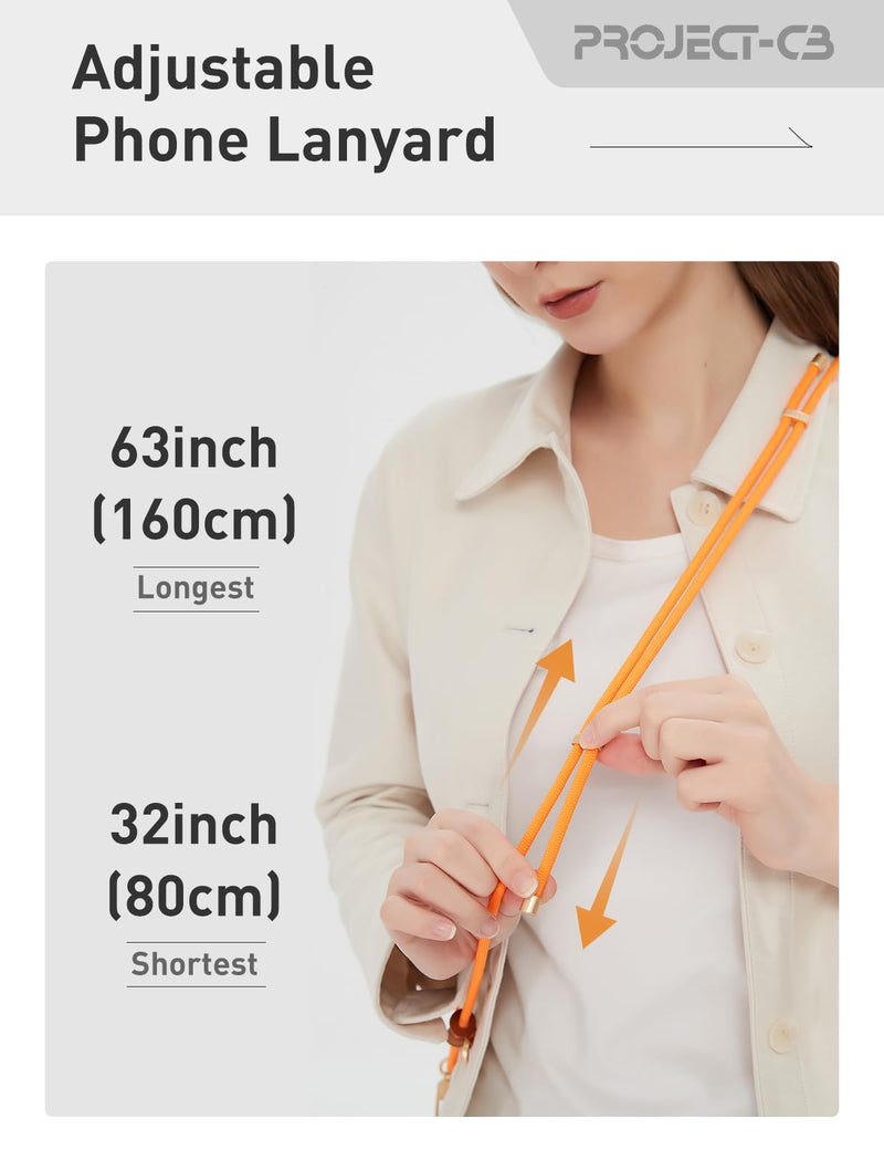 [Australia - AusPower] - project-cb Cell Phone Lanyard 1,Phone Tether Tab 2,Phone Crossbody Strap,Lanyards for Around the Neck,Adjustable Phone Strap Blackshadow-b 