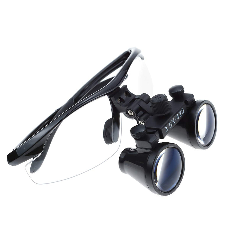 [Australia - AusPower] - NSKI 3.5X420mm Binocular Loupes DY-102 Optical Glass Plastic Frame with Antifog Black 