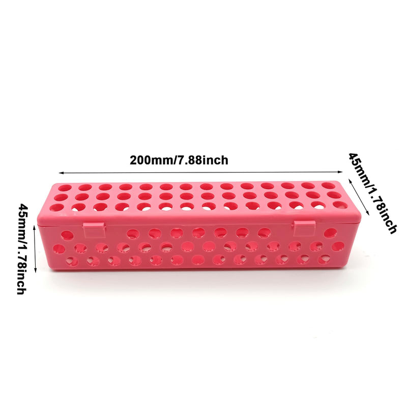 [Australia - AusPower] - Dental Instrument Sterilization Box Dental Autoclave Plastic Sterilization Cassettes Box (Pink) Pink 