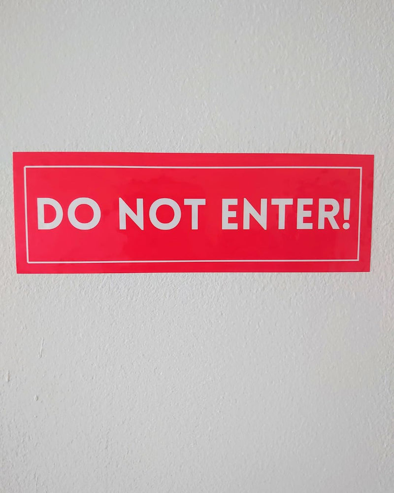 Do Not Enter, Authorized Personell Only Sign Stickers, 2 Designs, 4 Pack 9 x 3 UV Resistant, Weatherproof, Waterproof, Self - Adhesive Do Not Enter Vinyl Labels (Bright Red Only) Bright Red Only