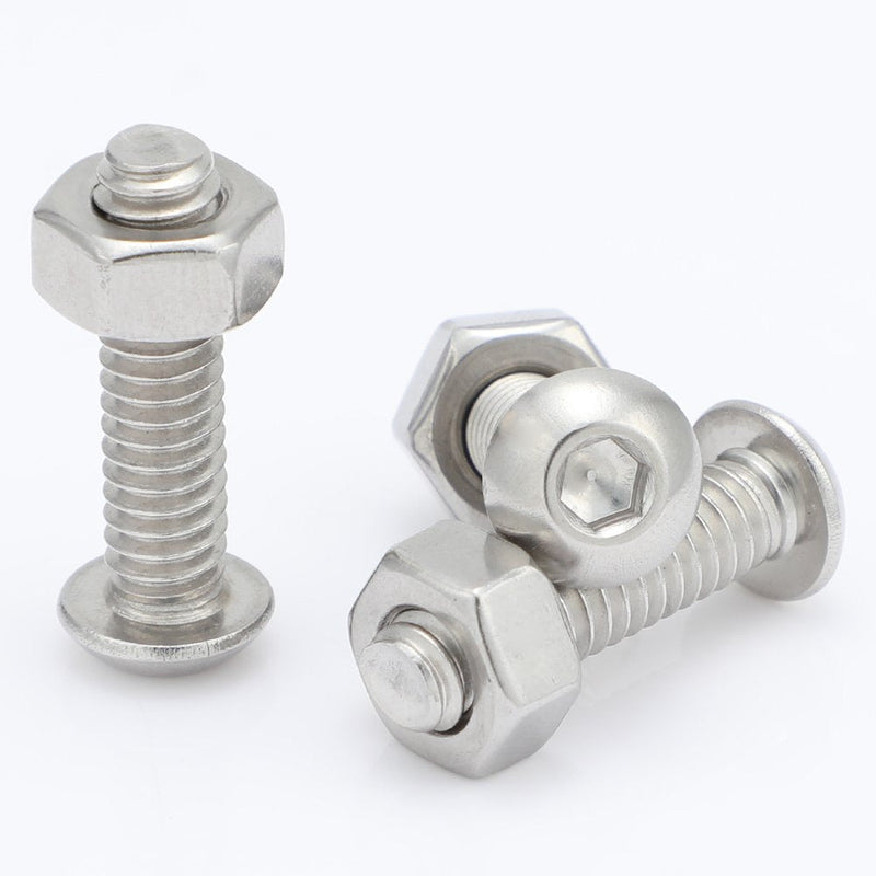 [Australia - AusPower] - 8-32 x 1/2" Button Head Socket Cap Bolts Screws, Stainless Steel 18-8 (304), Bright Finish, Allen Hex Drive, 50 PCS 8-32 x 1/2" 