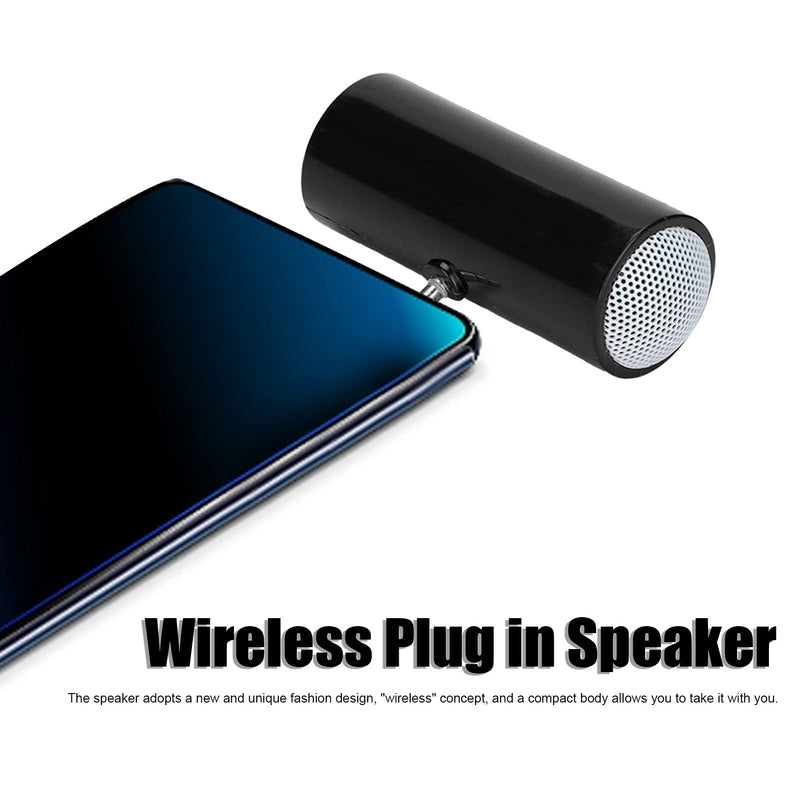 [Australia - AusPower] - PUSOKEI Mini Portable Speaker, Wireless Plug in Speaker with Clear Bass 3.5mm AUX Audio Interface, Plug and Play for Smartphone Tablet Computer MP3 and MP4(Black) black 
