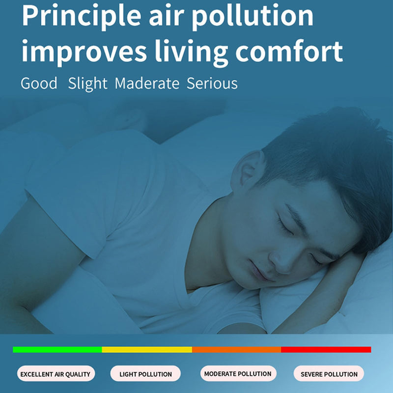 [Australia - AusPower] - CO2 Monitor, Indoor Air Quality Monitor, Portable Air Quality Meter for CO2 TVOC HCHO PM2.5 PM10 Detection, Air Quality Tester for Home (White) WHITE 