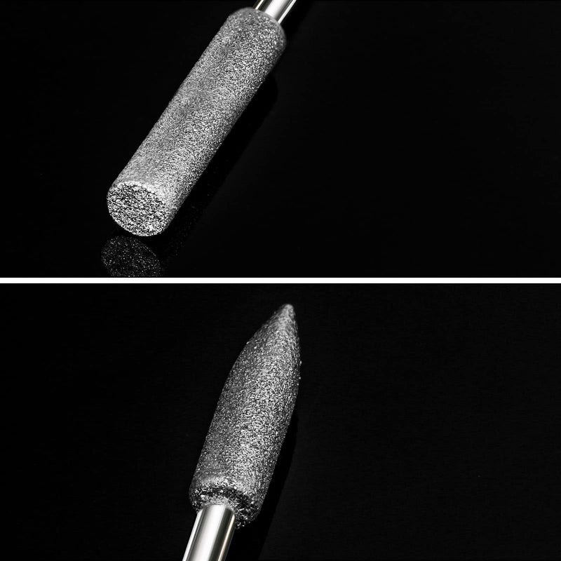 [Australia - AusPower] - Stone Carving Set Diamond Burr Bits Compatible with Dremel, 11PCS Polishing Kits Rotary Tools Small Long Cone Accessories with 1/8 Shank For Carving, Engraving, Grinding, Stone, Rocks, Jewelry, Glass 0.5-6mm burr head 1/8'' shank 