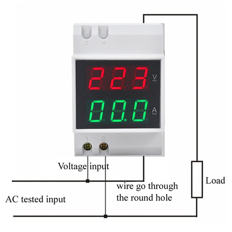 [Australia - AusPower] - Voltage Ampere Meter, Single Phase Energy Meter, Ac Display Meter, Suitable for Providing Precise Measurement Data 