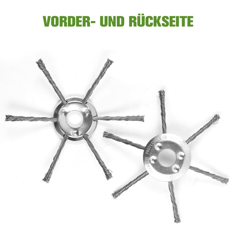 Steel Wire Cutting Head, 200mm x 25.4mm Weed Brush Cutter | 6 Heads Wild Herb Brush with Mounting Accessories, Garden Weed Brush Grass Trimmer Head for Brush Cutter Lawn Mower