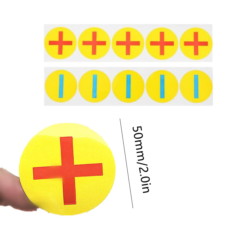 6 Sheets Polarity Battery Stickers - High Visibility Labels for Easy Positive/Negative Terminal ID on Batteries Electrical Machines