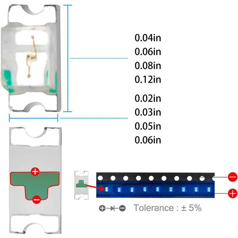 [Australia - AusPower] - 24 Values 1200PCS 0603 0805 1206 SMD LED Diode Lights Assorted Kit,Super Bright Lighting Bulb Lamps,Electronics Components Light,Emitting Diodes,Yellow, red, Blue, Green, White, Orange 24 Values 1200PCS 
