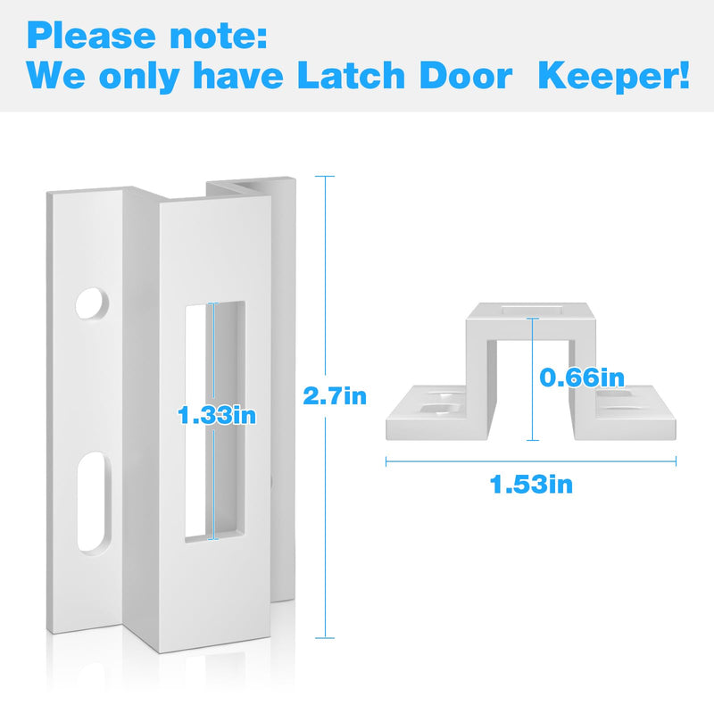 Patio Sliding Door Keeper／Hook Style Latch／E 2124 Latch Lock Replacement Pella,Micron 1200 Series,Viking Doors and Other Sliding Glass Doors,Extruded Aluminum (White) (2 Pack) 2 Pack