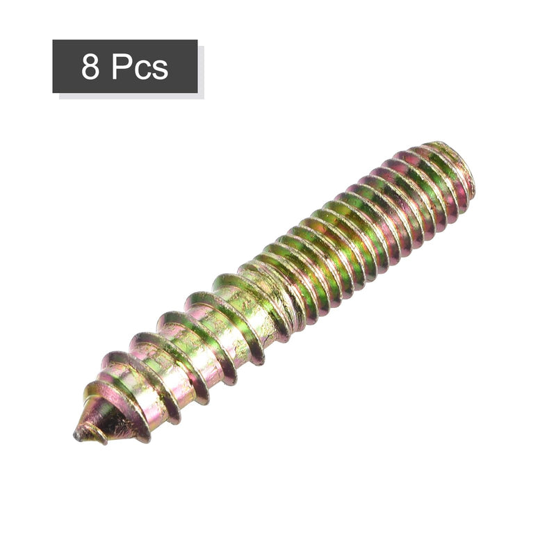 [Australia - AusPower] - uxcell 3/8-16x2 Hanger Bolts, 8pcs Double Ended Screws Wood Dowel Screws for Furniture 3/8-16x2" 8 