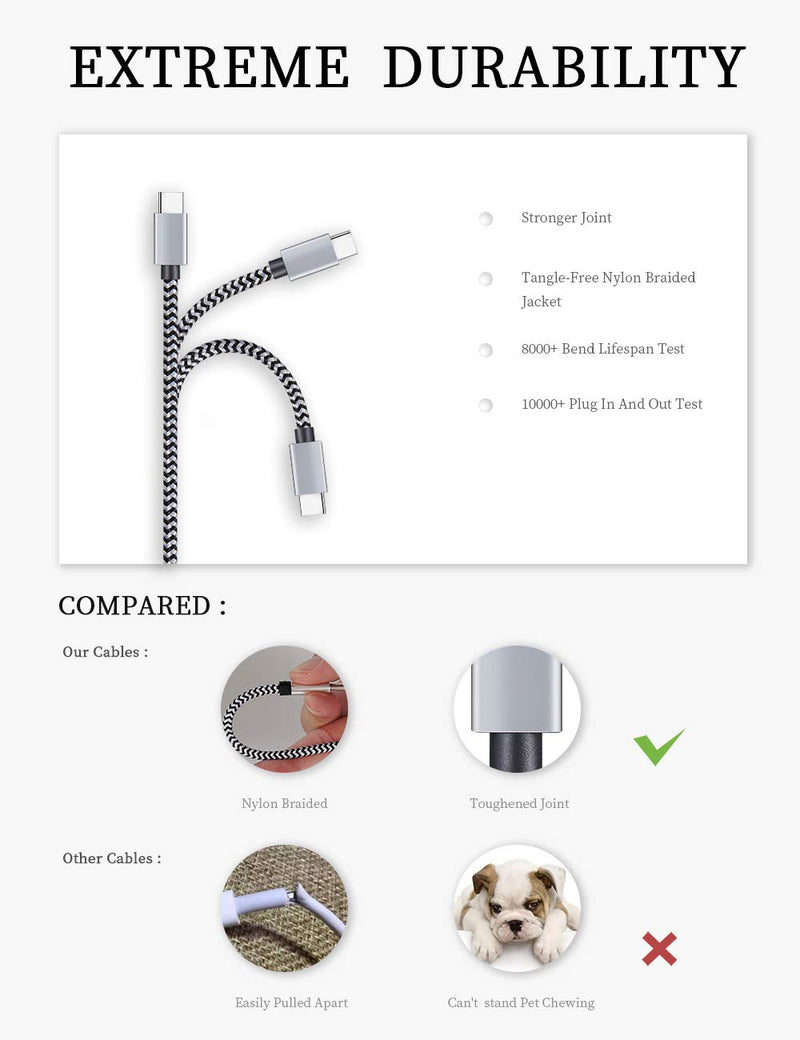 [Australia - AusPower] - USB Type C Cable Fast Charging, Tpc001 5 Pack(6Ft 3A) Braided C Charger Cables Compatible with Samsung S10e/note 9/s10/s9/s8 Plus/A80/A50/A20 
