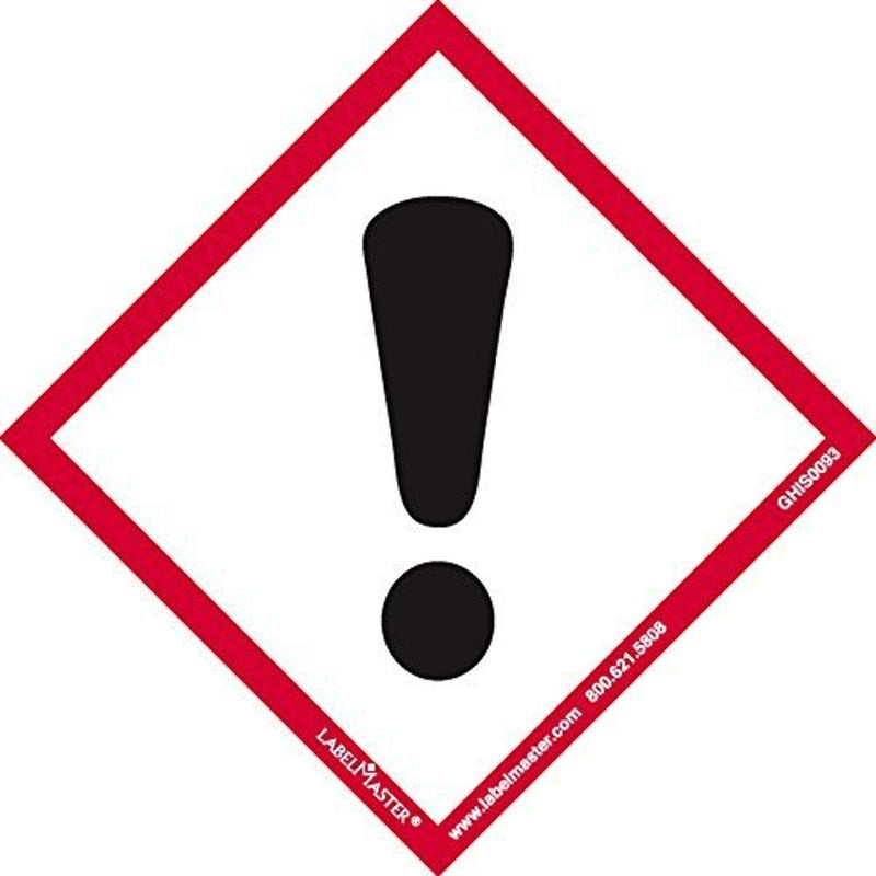 Labelmaster GHIS0093 GHS Label, Exclamation Mark, PVC-Free Film, 101 mm x 101 mm (Pack of 50)