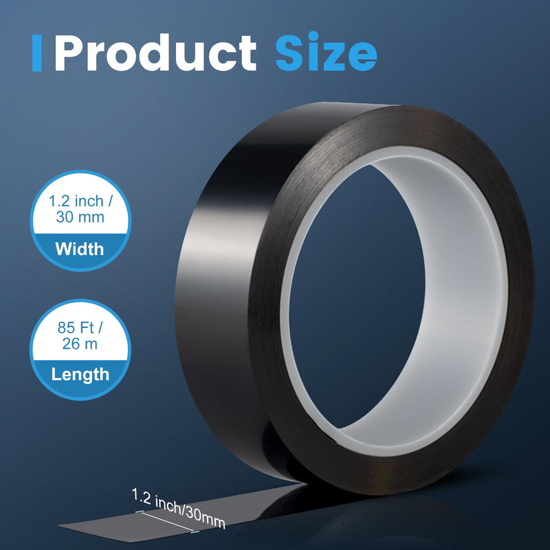 Blackout Tape 1.2 Inch x 85 Ft - Total Light Blocking Tape for Windows, Bedroom Privacy, LED Light Seal - Easy Tear Tab, Reusable 1.2 Inch X 85 Ft 1 Pack 1 Count (Pack of 1)