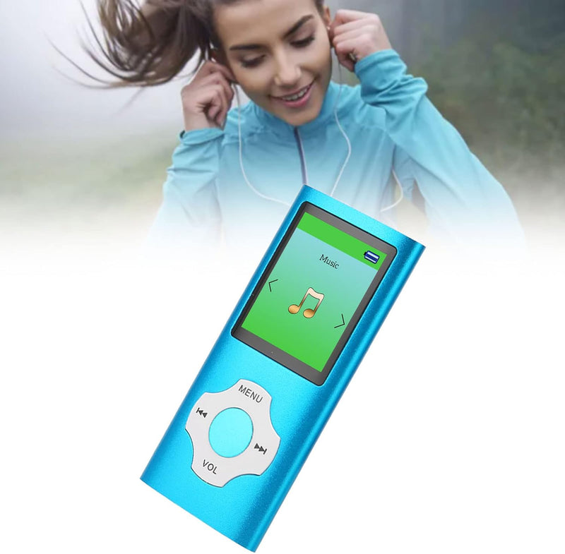 [Australia - AusPower] - MP3 Player / MP4 Player, Hotechs MP3 Music Player with 32GB Memory SD Card Slim Classic Digital LCD 1.82'' Screen Mini USB Port with FM Radio, Voice Record Blue 