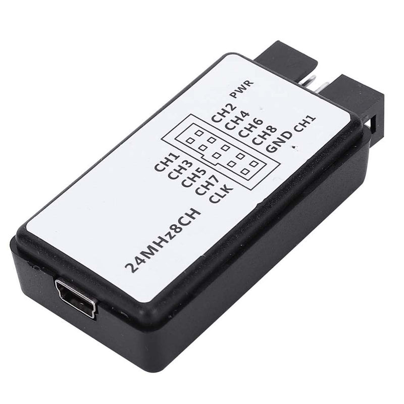 USB Logic Analyzer 8-Channel Input Memory 24 MHz Digital Pocket Size Device Set with Variety of Decoding Functions for Electronic Circuits
