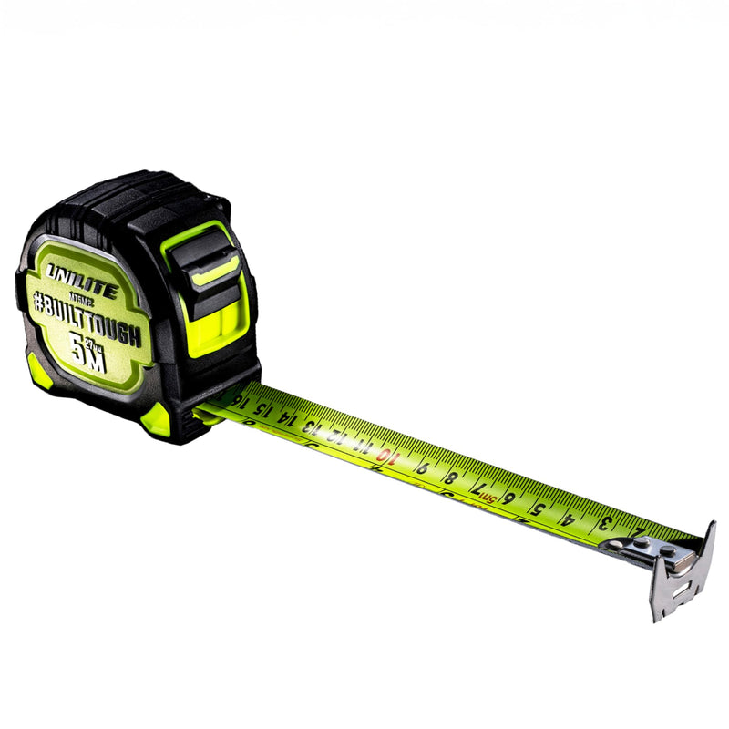 [Australia - AusPower] - Unilite MT5M2 Heavy Duty Tape Measure – 5m/16ft, 27mm Wide SUPERBLADE Nylon Coated, 2.9m Stand-Out Blade, Magnetic Dual Hook, Dual-Sided Imperial/Metric, Impact Resistant 