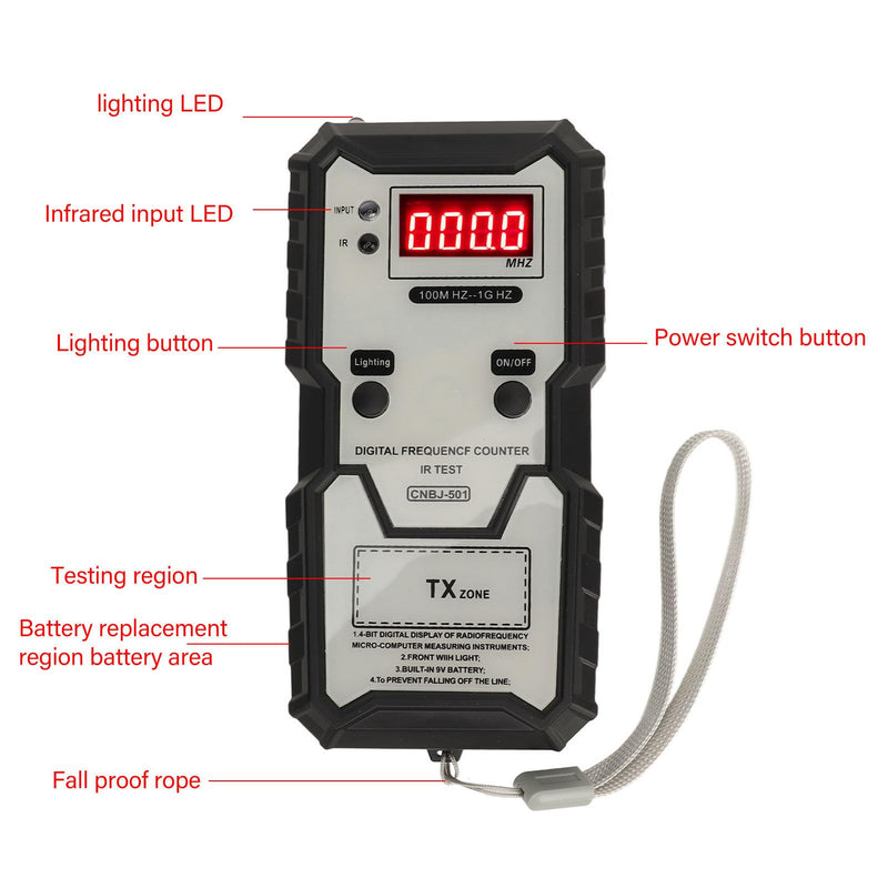 [Australia - AusPower] - Key Switch Tester, Remote Keys Frequency Counter, 100M HZ to 1G HZ High Accuracy Digital Display Key Fob Frequency Tester 
