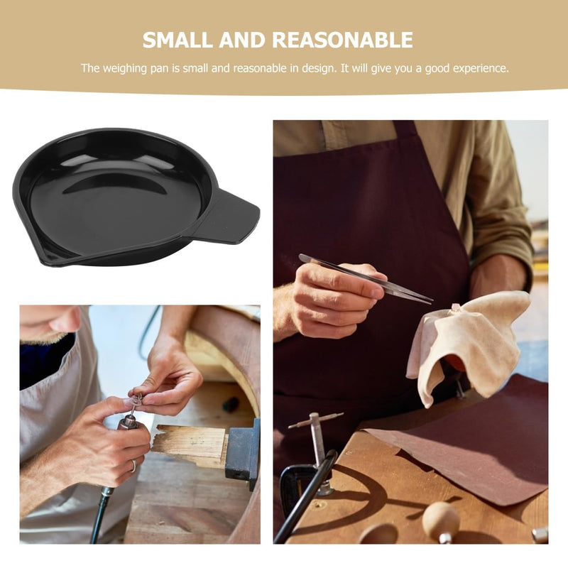 [Australia - AusPower] - EXCEART Set of 5 Plastic Scales for Fine Scales, Mini Measuring Cups for Gemstone Scales, Electronic Weighing Trays, Black, 10.5 x 10 x 1.5 cm 