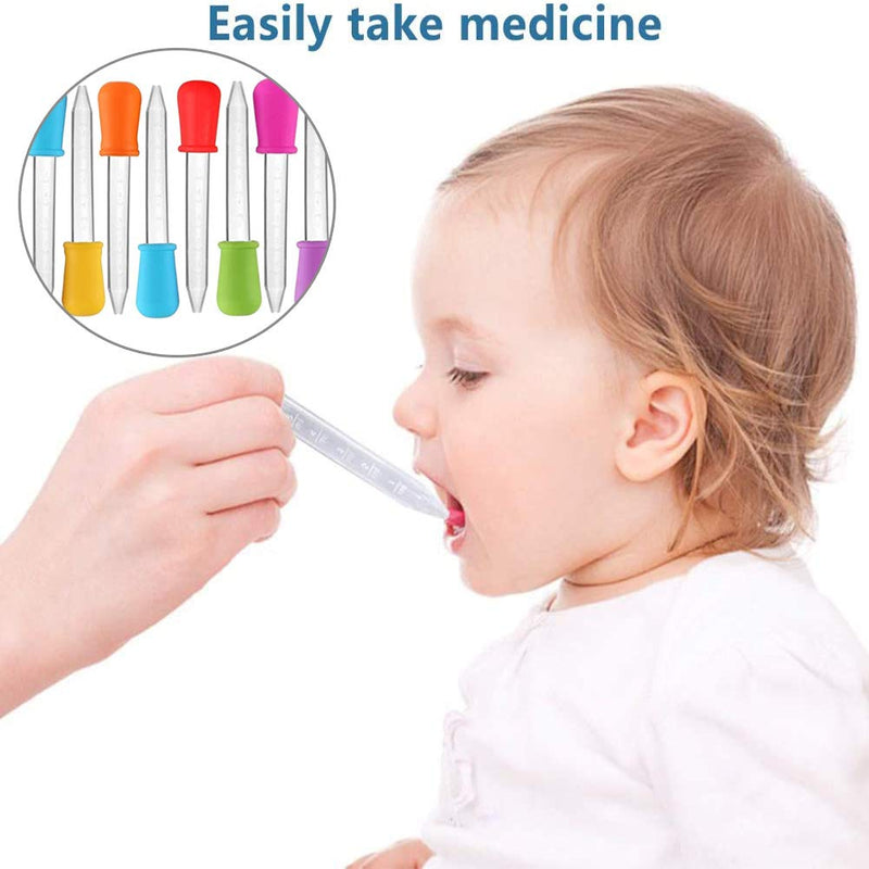 [Australia - AusPower] - 5ml Liquid Droppers Medicine Silicone and Plastic Pipettes Eye Dropper with Bulb Tip for Kids Candy Molds (8 Pack) 