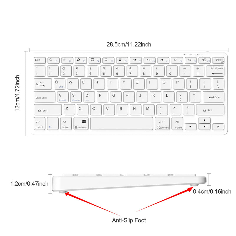 [Australia - AusPower] - TaIYanG Bluetooth Keyboard for iPad Wireless Keyboard Compatible iPad 10th/iPad 10.2(9th/8th/7th Generation),iPad Air 5th/4th, iPad Pro 11/12.9, iPad 9.7, iPad Mini and All Bluetooth Devices (White) White 