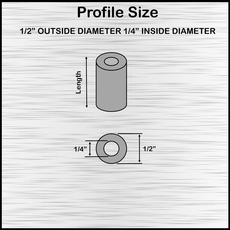 [Australia - AusPower] - Aluminum Spacer 1/2" OD x 1/4" ID x Choose Your Length, Round Spacer Unthreaded Standoff Bushing Plain Finish, Fits Screws Bolts 1/4" or M6 by Metal Spacers Online (1" Length, 10 Pack) 1" Length 